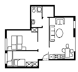 Grundriß der vierten Wohnung